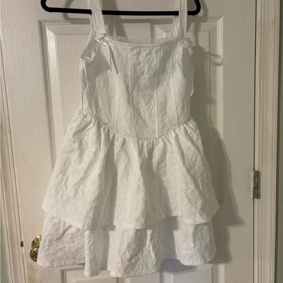 Francesca's Collections White Sleeveless Tiered Sundress